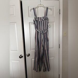 dip Multicolor Striped Jumpsuit with Ruffle